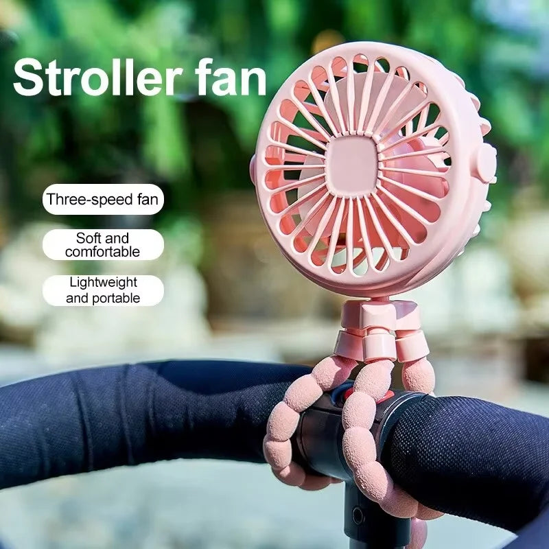 Octopus Multi-functional Stroller Handheld Mini Fan